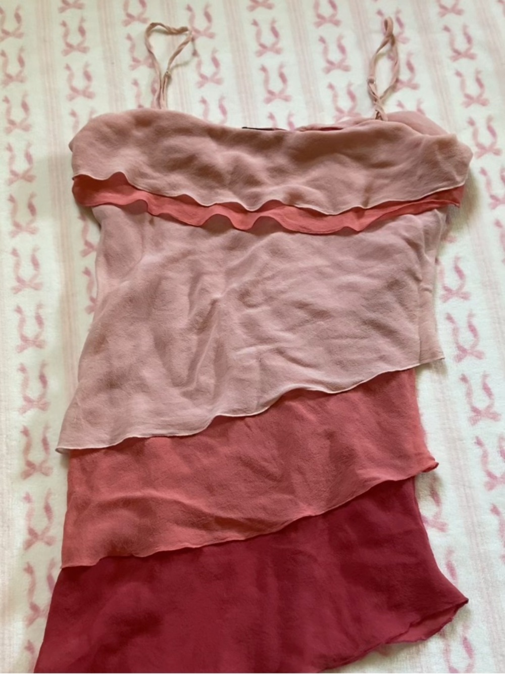 bebe Pink Ombre Layered Spaghetti Strap Camisole